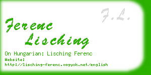 ferenc lisching business card